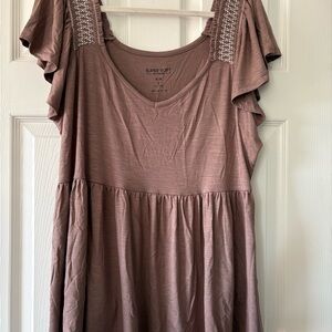 torrid Mauve Ruffle Sleeve Blouse